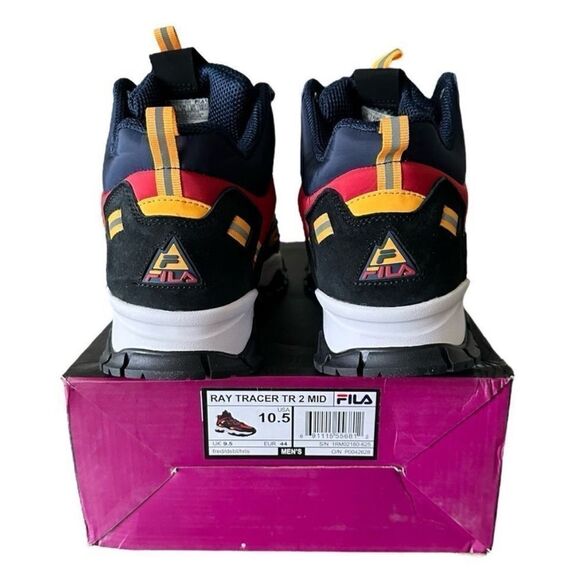 Fila Athletic Basketball Shoes Ray Tracer TR 2 Mid Top Red Blue High-Top Design - Picture 5 of 9